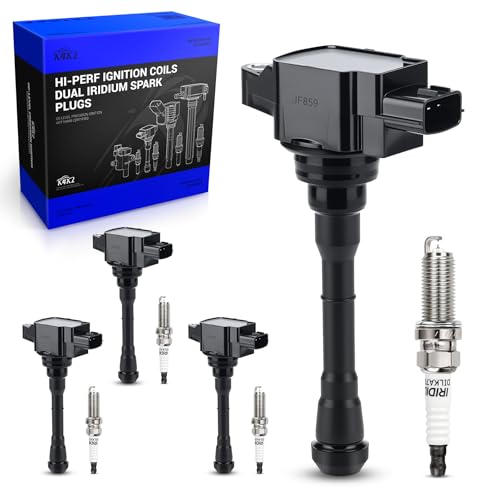 Image of X4XZ UF659 Ignition Coil & 91215 Spark Plug Replaces# C1807, 22448-1KC0A | Fits for 2011 2012 2013 2014 2015 2016 2017 Nissan Juke 2017 Nissan Sentra 1.6L L4