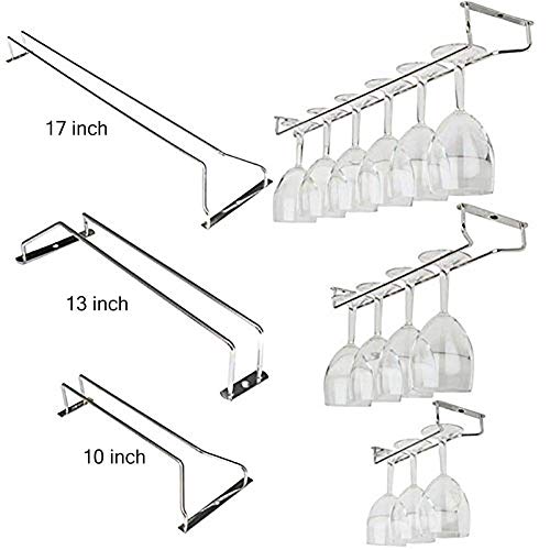 Greatstar Wine Glass Rack, Under Cabinet Wine Rack Glass Holder Stainless Steel Chrome Finish - Hanging Stemware Holder For Bar Kitchen (13Inch) #TOP1
