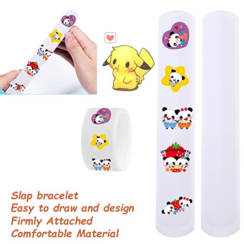 Diyasy White Slap Bracelets,48 Pcs Diy Snap Bracelet Bands Decorative Blank Bracelet For Kids Girls Boys Birthday Party Favors And School Crafts #TOP3