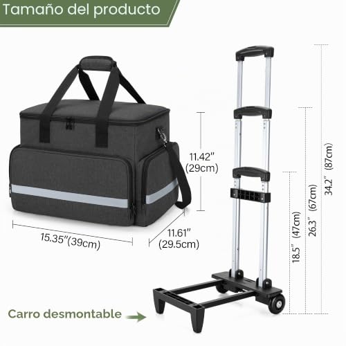 Bolsa de profesora con ruedas para llevar apuntes y portátil de 14" a clase 5