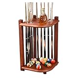 Regal für Billardqueues mit 10 Sticks, Vintage-Billardzubehör aus rotem...