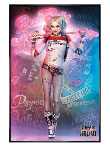 Grindstore Suicide Squad Harley Quinn Stand - Black Gloss Framed