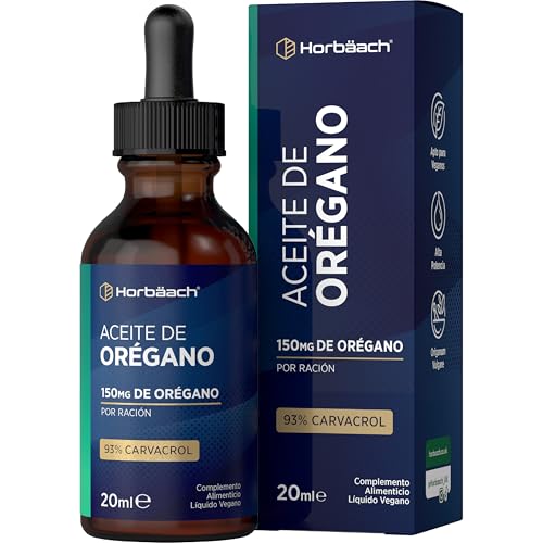 Orégano Líquido 20ml | Gotas de Aceite de Orégano | 93% Carvacrol | 100% Puro | Oregano Oil | Horbaach