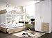 ambiato Jump 309 łóżko piętrowe z wyciąganą półką na łóżko dla gości, ogromna szafa na ubrania i biurko, wybór kolorów