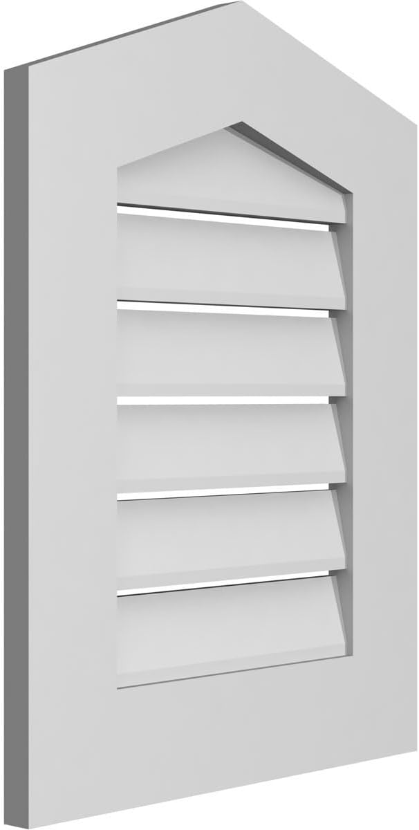 GVSPE18X2401SF-04 Peaked Top Standard Frame, Primed Tan Signature Series Surface Mount Gable Vents, 18-in. W x 24-in. H