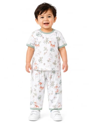 Image of Kidbea Kids Bamboo Viscose Co-Ord Set, Half Sleeve Round Neck Night Suit