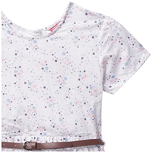 Image of Amazon Brand - Jam & Honey Cotton Girls' Dresses & Jumpsuits Knee Length Dress (JHAW20GDRS990-7 White 2 9-10 Years Years-10