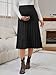 MARI GABRIEL Womens Maternity Pleated Skirt Sweater Knit Casual High Waist Pregnancy Midi A Line Office Work Skirts X-Large Black