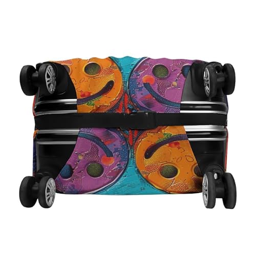 Carry on Luggage Cover Colorful Smiley Face Suitcase Covers for Luggages Tsa Approved Travel Luggage Sleeve Protector Elastic Suitcase Protector Anti-Scratch Washable Fits 19-30 Inch Case -M 6