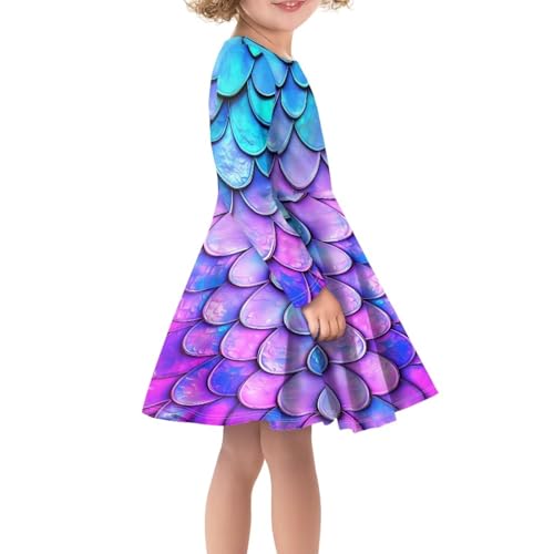 PinUp Angel Girls Casual Dress Swing Flowy Dresses Long Sleeve Twirl Casual Funny Graphic Dress3