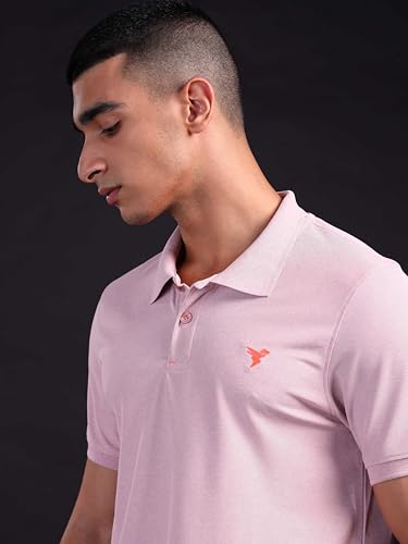 Image of TECHNOSPORT Men's Polyester Slim Fit Self-Design Short Sleeve Polo Matpiq T-Shirt with Anti Microbial, Techno Dry for Regular and Casual Use