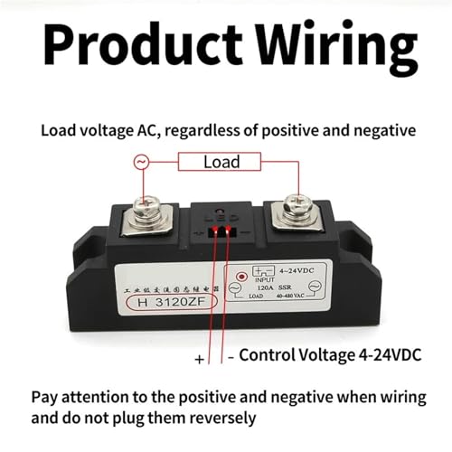 Relé de estado sólido H3120ZF con alta capacidad de 120 A para control CC a CA 4