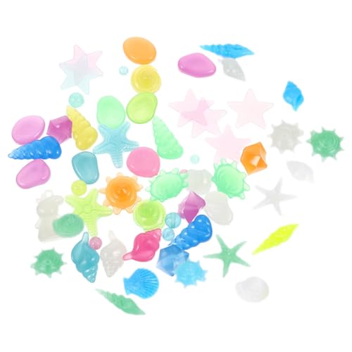 KONTONTY 50Pcs Glow Rocks for Aquariums Decorative Pebbles for Fish Tanks Multi Functional Stones for Vases Succulent Bedding and Garden Projects