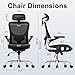 marrap Ergonomic Office Chair, Mesh Seat Cushion with 3D Armrests and 3D Headrest, Adjustable Lumbar Support with 90-120° Rocking Function, Black
