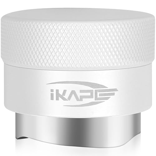 IKAPE 51MM Coffee Distributor, Gravity Adaptive Espresso Distributor Fits 51MM Espresso Portafilter, Compatible with 51MM Delonghi Bottomless Portafilter (White)