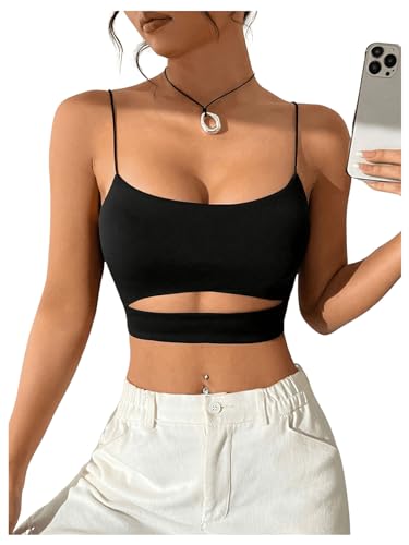 GORGLITTER Crop Top Mit Cut Out Damen Sexy Cami Top Sehr Kurz Sommer Top...
