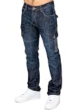 989Zé ENZO Mens Jeans Straight Leg Regular Fit Casual Cotton Denim Pants Trousers All Waist Sizes EZ626 Dark Blue 30W / 32L