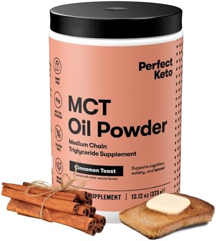 Perfect Keto MCT Oil Supplement Powder, Cinnamon Toast | 30 Servings