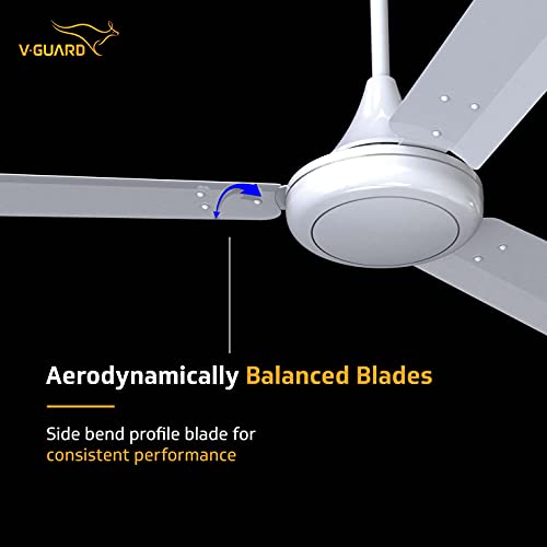 Image of V-Guard Gatimaan Pro AS Ultra High-Speed Ceiling Fan for Home | Energy Efficient | PEARL White |1200mm Sweep|400 RPM Speed|Aerodynamically Designed Metal Blade for Higher Air Thrust l100% Copper Motor