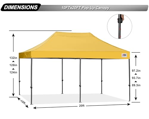 Image of ABCCANOPY Patio Pop Up Canopy Tent 10x20 Commercial-Series(Gold)