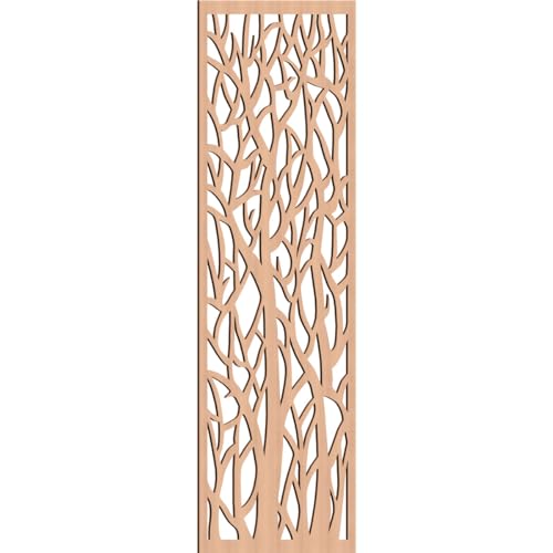 Odessa Decorative Pierced Fretwork Wood Wall Panels, 27 3/8"W x 69 3/8"H x 1/4"T, Alder