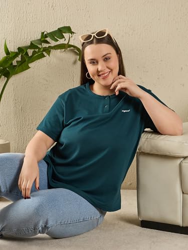 Image of CUPID Women Comfortable Cotton Round Neck Half Sleeve Casual T-Shirt, Sleep, Night, Yoga, Daily Gym n Lounge Wear Short Tee /Top for Girls