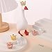 Sinbana 6pcs 7 Inch Small Mini Desk Goose Crown，Tiny Micro Metal Magnetic Goose Statue Headwear Little Cute Desktop Gooses Outfits Clothes Costume Accessories for Toy Doll Decoration