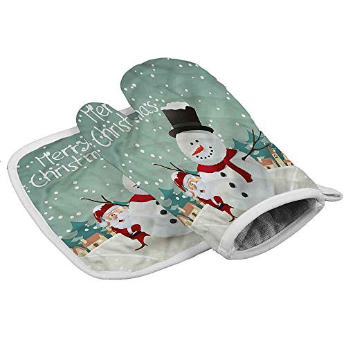 Patterned Oven Gloves Christmas for Grill,Grilling,Smoker,Barbeque Xmas Winter Theme