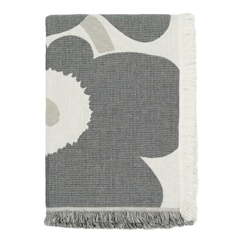 [マリメッコ] Unikko ブランケット レディース 52_1_52249473352 F チャコール×オフホワイト