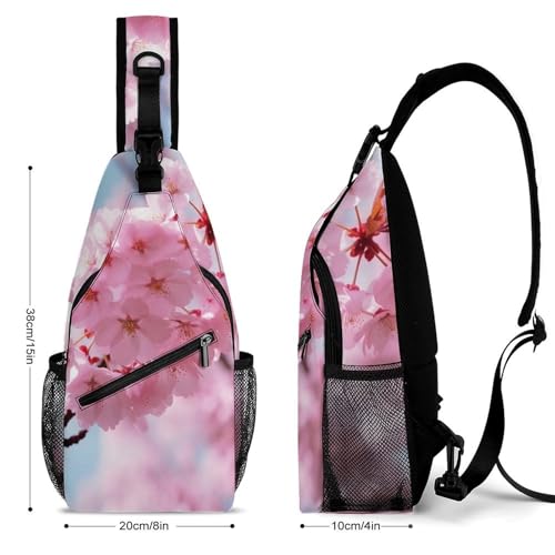 Bolso bandolera deportivo Pink Flower para senderismo casual miniatura 2