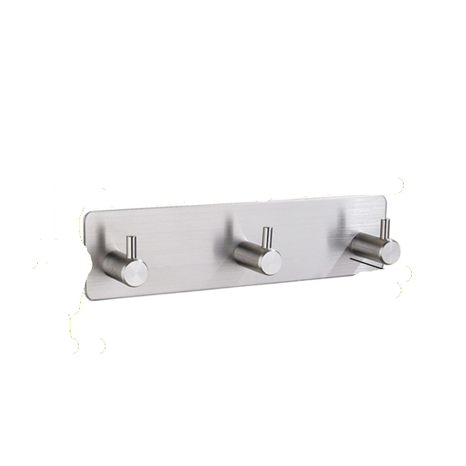 Whegavgko Silvery 3 Hook Stainless Steel 3M Self-Adhesive Hook, Wall Door Hook, Robe Clothes Hanger(Silvery 3 Hook)