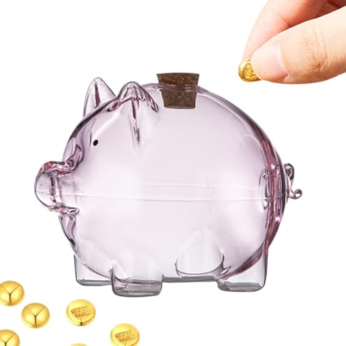 Salvadanaio in trasparente, salvadanaio a forma di maiale, contenitore portatile per fagioli d'oro per tavolo, libreria