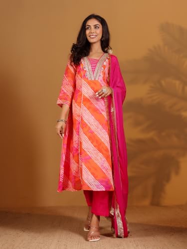 Kurta Anarkali Varanga orné de Gota et Zari, ensemble de fête traditionnel