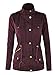 Lock and Love LL WJC643 Womens Pop of Color Parka Jacket XXL Wine