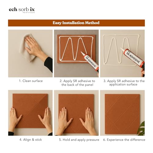 Image of MMT Acoustix Premium Felt Acoustic Panels for Offices, Bedrooms & Studios | Sustainable PET Felt Panels for Echo Reduction & Sound Absorption | 4x2 Ft, 9mm Thick | Coorg - Pack of 4