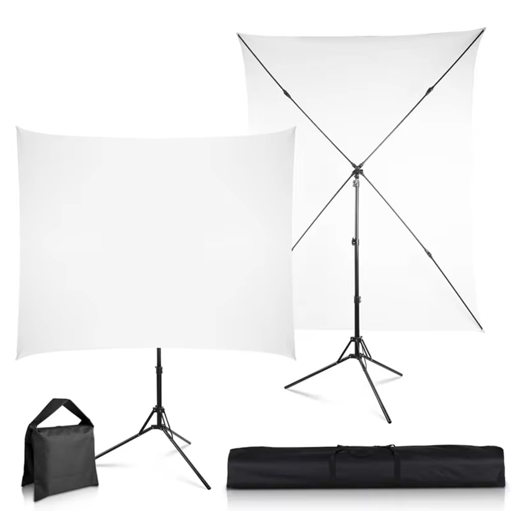 Sfondo fotografico pieghevole con kit di supporto per studio, streaming e riunioni
