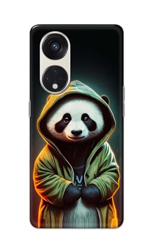 Image of Printed Hard Back Cover Case for Oppo Reno8 T 5G | Reno 8T 5G Back Cover (Cartoon Panda) -1111
