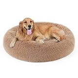 Dog Bed, Cat Calming Bed, Faux Fur Pillow Pet Donut Cuddler Round Plush Bed for Large Medium Small Dogs and Cats