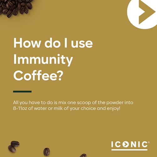 Iconic Immunity Coffee Protein Powder, Vanilla - Keto Coffee With Vitamin D3, Vitamin C, Zinc, Mct Oil (1G), Pea Protein Powder (10G) - 200Mg Caffeine - Sugar Free, Gluten Free, Dairy Free - 8Oz. Tub #TOP7