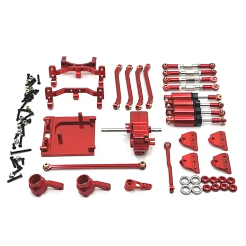 GTVNPOA For MN99S 1/12 Metal For Chassis Link Rod Pull Rod Mount Oil Shock Absorber Gearbox Motor Mount Kit RC Car Upgrade Parts Replacement And Use Rc Special Shock Absorber(Red)