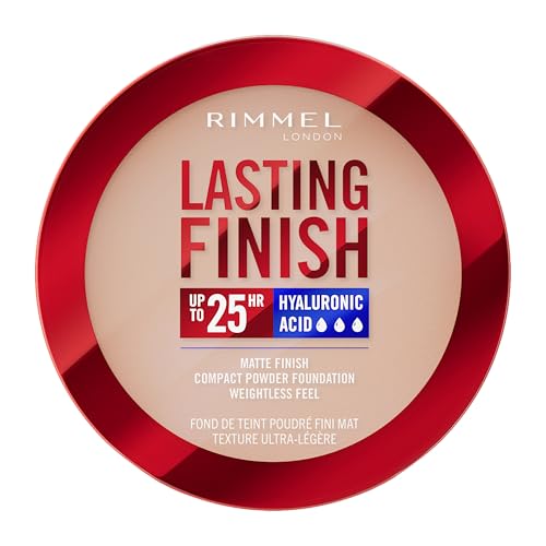 Rimmel Lasting Finish 25 HR Compact Foundation 004 Rose Ivory, Matte Buildable Coverage, Powder-to-Cream