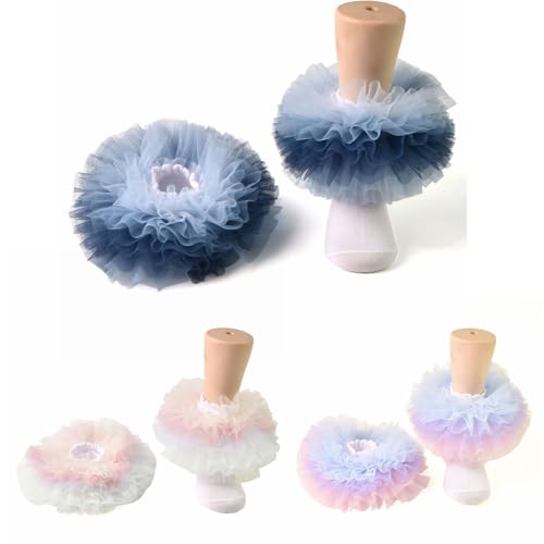 Girls Ruffle Socks Becorated With Super Fluffy Lace Tutu Dance Dressy Socks 3 Pairs