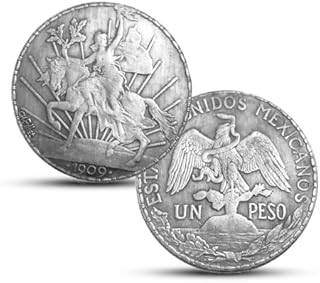 1909 Mexico 1 PESO Ancient Coin, Mexican Eagle Dollar Coin Collection, Antique Silver Coins, Mexico Old Coins for Collectors, Lucky Historical Commemorative Gifts (1909-1 PESO)