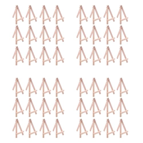 Sxmrmnx Paquete de 48 mini caballetes de madera de 5 pulgadas para exhibir lienzos pequeños y fotos