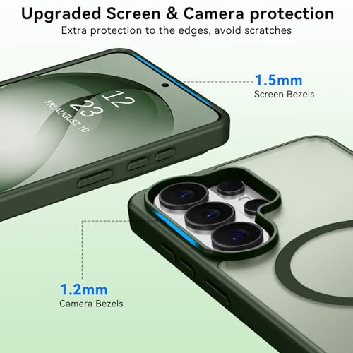 Coque Samsung S Ultra GUAGUA compatible MagSafe et protection militaire antichoc verte