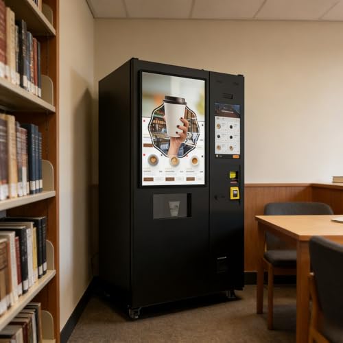 Commercial Instant Coffee Vending Machine Fully Automatic Dispenser with Variety Drink Options, Compatible with Coin-Card-QR Payment for Offices & Public Buildings