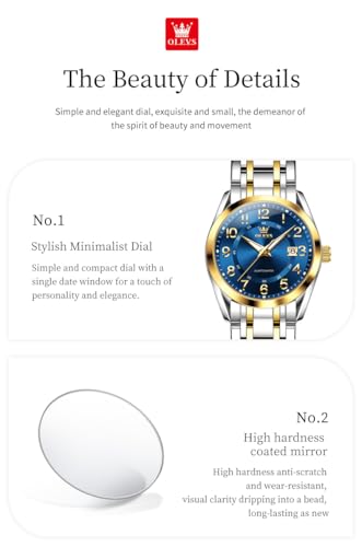 Image of OLEVS Womens Watches Classic Dress Quartz Female Wristwatch Ladies Stainless Steel Waterproof Luminous Date Easy Read Watch for Lady