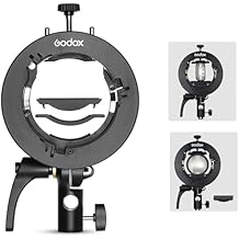 Godox S2 Speedlite Bracket for Bowens Mount, S-Type Holder Updated Version for Godox AD200Pro AD200 V1 V860II V860III V850II TT685II TT600 TT520II TT350 Speedlite Flash, Snoot Softbox with USB Light