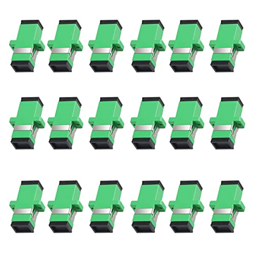 Fyboptwu - 18 Pcs Sc Fiber Optical Coupler Sc Singlemode (Sm) Simplex Fiber Optic Adapter Sc Female To Sc Female Apc Simplex Single Mode Network Internet Connector Adapter #TOP12