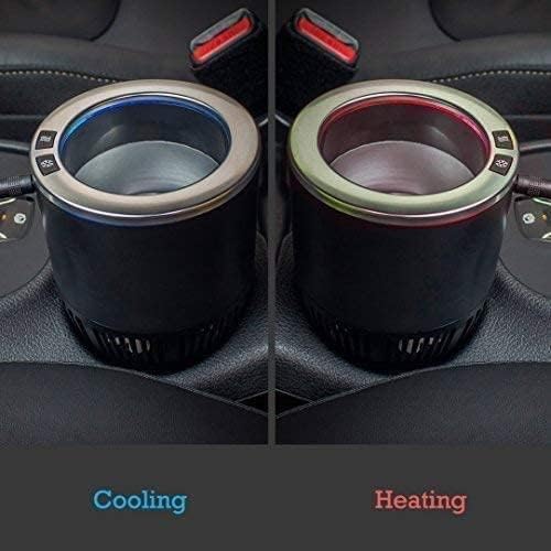 Premium 2-in-1 Car Cup Warmer Cooler Smart Car Cup Mug Holder | Perfect Car Tumbler Holder for Commuter/Road Tripper Present (Black and Silver)